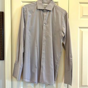 Charles Tyrwhitt light gray cufflink dress shirt